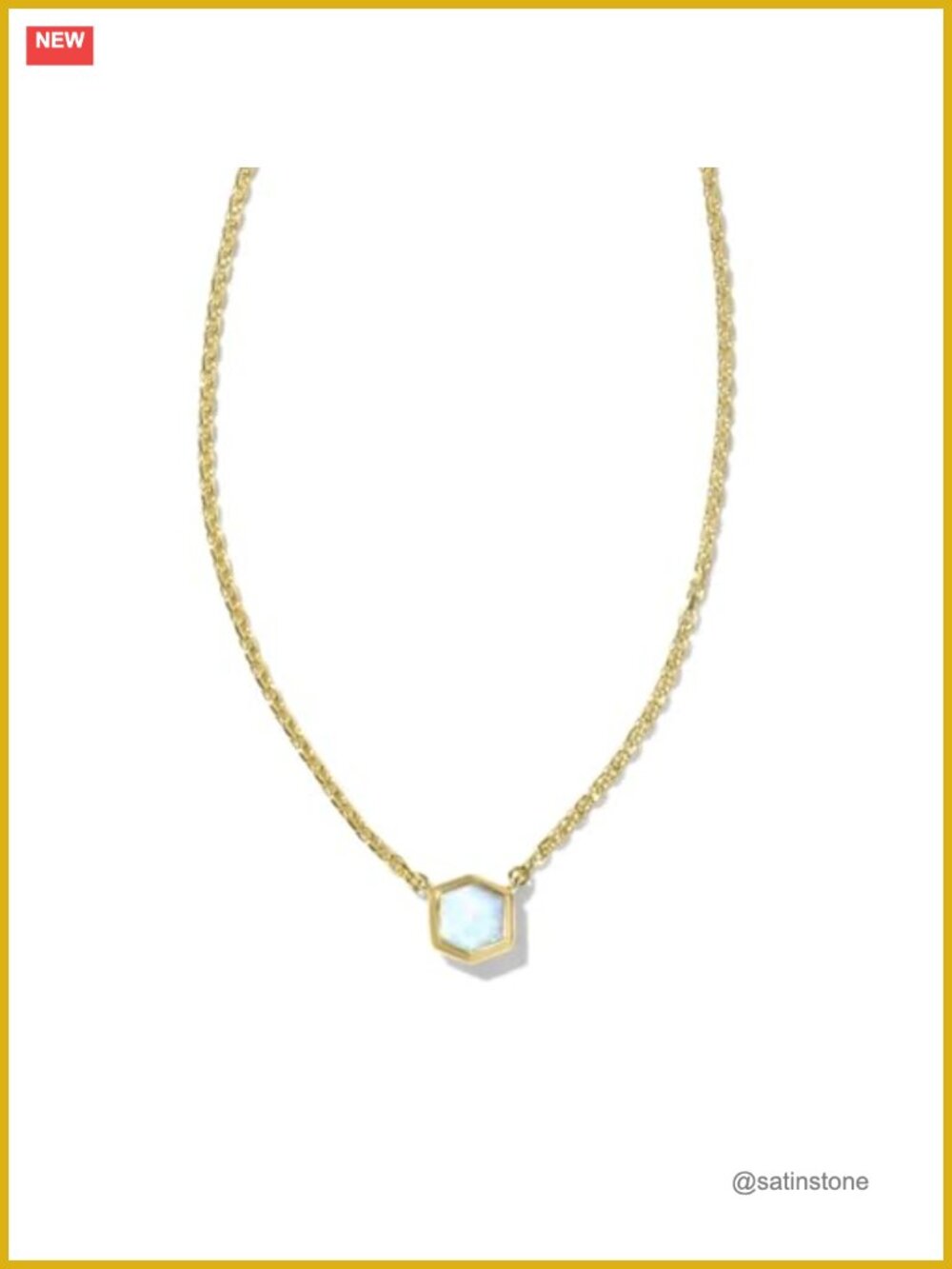 18k Gold Vermeil Opal Pendant Necklace Demi-Fine Birthstone Jewelry Women